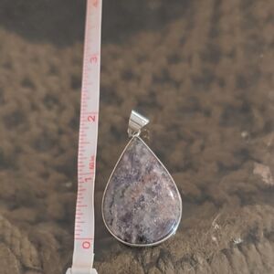 Silver and Purple Teardrop Pendant